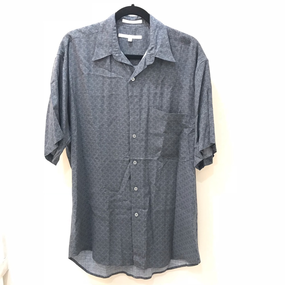 PERRY ELLIS Blue Short Sleeve Button Down Shirt Size Small